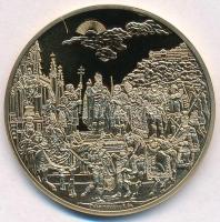 DN "Magyar Aranyóriások - Ferenc József koronázási emlékérem 1892" aranyozott Cu utánveret...