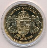 DN "1908. 100K Ferenc József" aranyozott Cu emlékérem "COPY" beütéssel T:PP