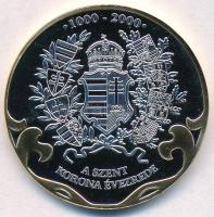 DN "A Szent Korona évezrede - István király koronázása 1000" aranyozott, ezüstözött Cu eml...