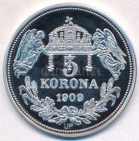 DN "Királyi koronák - Vencel 5 korona 1909" Ag emlékérem tanúsítvánnyal (20g/0.999/38,61mm...