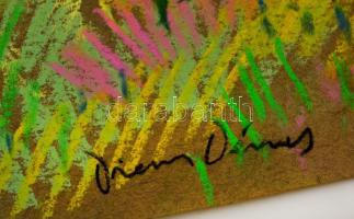 Diener jelzéssel: Házak a domboldalon. Pasztell, papír, 24×29 cm