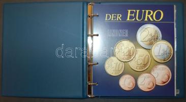 Lindner Karat luxus pénzberakó, előnyomott lapokkal, 10db berakólappal, Euro-érmékhez, kék színben