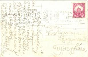 Orosháza-Gyopárosfürdő kisvasút megállóhely, vasutasok a vasúti kocsi mellett + 1930 Orosházi Mezőga...