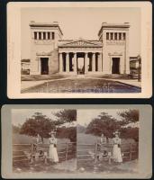 cca 1900 8 db keményhátú fotó különböző tájakról (christiania, Obersee, München, Gorges du Trient, s...