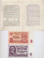 Szovjetunió / Oroszország 1949-1993. 6db-os vegyes bankjegy és sorsjegy tétel T:II-,III
Soviet Unio...