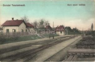 Tata-Tóváros, Kerti vasúti indóház, vasútállomás. Lindenberg Adolf kiadása