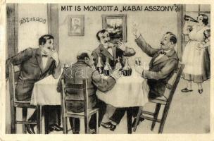 Kaba, Mit is mondott a Kabai asszony? kocsma belső, humoros képeslap (EK)