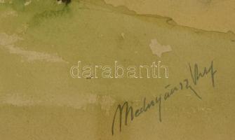 Mednyánszky jelzéssel: Kopár fák. Akvarell, papír, üvegezett keretben, 20×30 cm