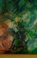 Szőnyi jelzéssel: Házak a völgyben. Vegyes technika, papír, üvegezett keretben, 29×41 cm