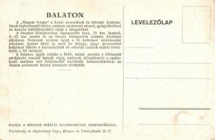 Balaton, Turisztikai reklámlap, fürdőzők. Magyar Királyi Államvasutak Igazgatósága s: Wágner Géza (E...