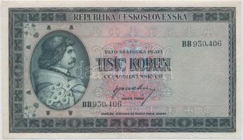 Csehszlovákia 1945. 1000K T:III Czechoslovakia 1945. 1000 Korun C:F Krause 65