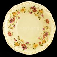 Zsolnay pillangó mintás salátás tál, kézzel festett, jelzett, hibátlan, d:25 cm, m:7 cm