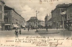 1902 Szeged, Klauzál tér, gyógyszertár, étterem, üzletek (EK)