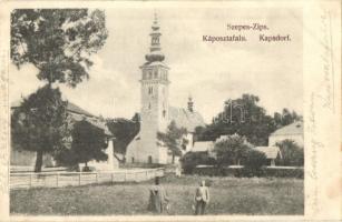 Káposztafalva (Káposztafalu), Kabsdorf, Hrabusice; templom. Divald Károly fia kiadása / church