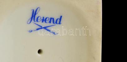 Herendi virág mintás kis váza, kézzel festett, jelzett, hibátlan, m: 11 cm