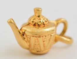 Arany (Au) 18K függő (hal, teáskanna), 2 db, jelzett, bruttó: 5,6 g