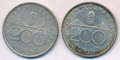 1994. 200Ft Ag "Deák" (2x) T:2 patina