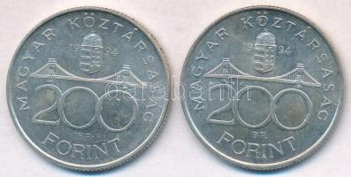 1994. 200Ft Ag "Deák" (2x) T:1-,2