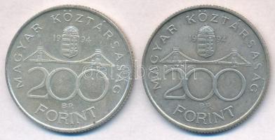 1994. 200Ft Ag "Deák" (2x) T:1-,2
