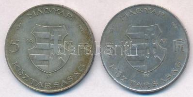 1947. 5Ft Ag "Kossuth" (2x) T:2- patina
