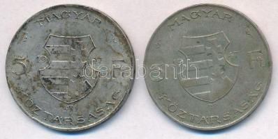 1947. 5Ft Ag "Kossuth" (2x) T:2- patina
