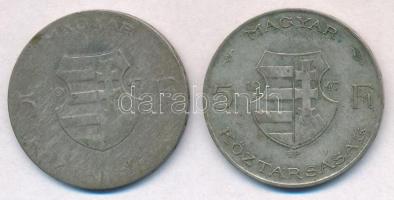 1947. 5Ft Ag "Kossuth" (2x) T:2- patina