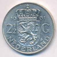 Hollandia 1961. 2 1/2G Ag "Julianna" T:2
Netherlands 1961. 2 1/2 Gulden Ag "Juliana&...