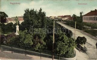 Nagykároly, Carei; Kossuth-kert, Kossuth szobor. Csókás László kiadása / park, statue (EK)