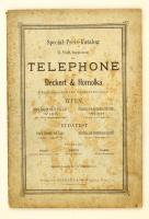 cca 1900 Special-Preis-Katalog II. Theil, Supplement über Telephone von Deckert&Homolka, telefonkészülék árjegyzék katalógus, tűzött, foltos papírkötésben, 40 p.