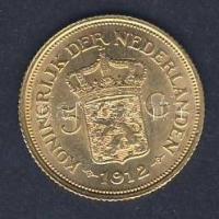 Hollandia 1912. 5G Au 3,36g T:2/3+ R!