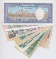 10db-os vegyes külföldi bankjegy tétel, benne Spanyolország, Kambodzsa, Argentína, Vietnam, Portugál...