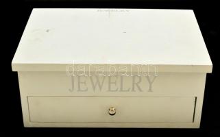 Fa ékszertartó doboz, fiókkal, tükörrel, kissé piszkos, de  jó állapotban, 26x18x11 cm