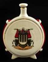 Hollóházi porcelán "Tiszafüred" kulacs, hibátlan, jelzett + nagy porcelán palack, hibátlan...