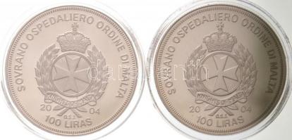 Máltai Lovagrend 2004. 100L Cu-Ni "Magyarország az EU-ban" + 2004. 100L Cu-Ni "Ausztr...