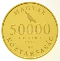 2008. 50.000Ft Au "Hunyadi Mátyás" tanúsítvánnyal, dísztokban (10g/0.986) T:PP Hungary 200...