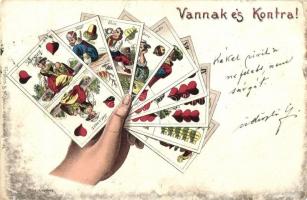 Vannak és Kontra! Magyar kártyás képeslap. Ferenczi B. kiadása / Hungarian cards, litho (EK)