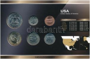 Amerikai Egyesült Államok 1989-2010. 1c-1$ (6xklf) forgalmi sor szettben, papírtokban T:1,1- 
USA 1...