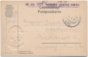 Fel fel vitézek a csatára! 307. honvéd gyalogezred jelvénye. I. világháború osztrák-magyar hadsereg ...