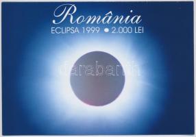 Románia 1999. 2000L Napfogyatkozás karton díszcsomagolásban + 1999. 2000L (8x) ezek csomagolás nélkül, a 9db bankjegy sorozatszámai 001A-009A T:I-III Romania 1999. 2000 Lei Solar Eclipse in cardboard case + 1999. 2000 Lei (8x) these without case, the serial prefixes are 001A-009A C:UNC-F