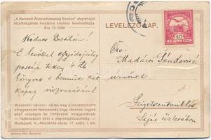 Nemzeti Áldozatkészség Szobor segélylap / Hungarian charity card, golden Emb. (EK)