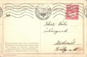 Nemzeti Áldozatkészség Szobor segélylap / Hungarian charity card, golden Emb. (EK)