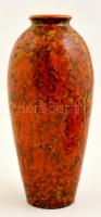Tófej retró mázas kerámia váza, jelzett (R), hibátlan, m:28 cm