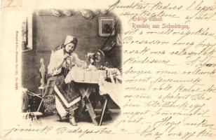 Erdélyi oláhnő / Rumänin aus Siebenbürgen / Transylvanian Vlach lady, gypsy folklore (EK)