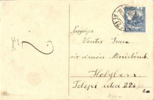 Üdvözlet a Krampusztól! / Krampus on airplane with lady. Emb. (EK)