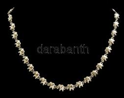 Ezüst(Ag) elefántos nyaklánc, jelzett, h: 39,54 cm, nettó: 12,3 g