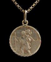 Ezüst(Ag) venezianer nyaklánc ezüst(Ag) Szent Kristóf medállal, jelzett, h: 42 cm, d: 1,9 cm, nettó:...
