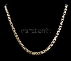 Ezüst(Ag) fantáziaszemes nyaklánc, jelzett, h: 43 cm, nettó: 13 g