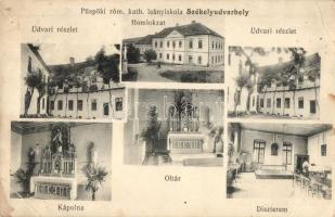 Székelyudvarhely, Odorheiu Secuiesc; Püspöki római katolikus leányiskola, belső és külső nézetek / Catholic girls&#039; school, interior and exterior views (EK)