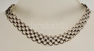 Ezüst(Ag) nagy szemű négysoros karkötő, jelzett, h: 19 cm, nettó: 11,9 g