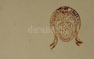 Neumann& Jónás fiaikézzel festett kínálótál, erősen kopott, jelzett, d: 30 cm